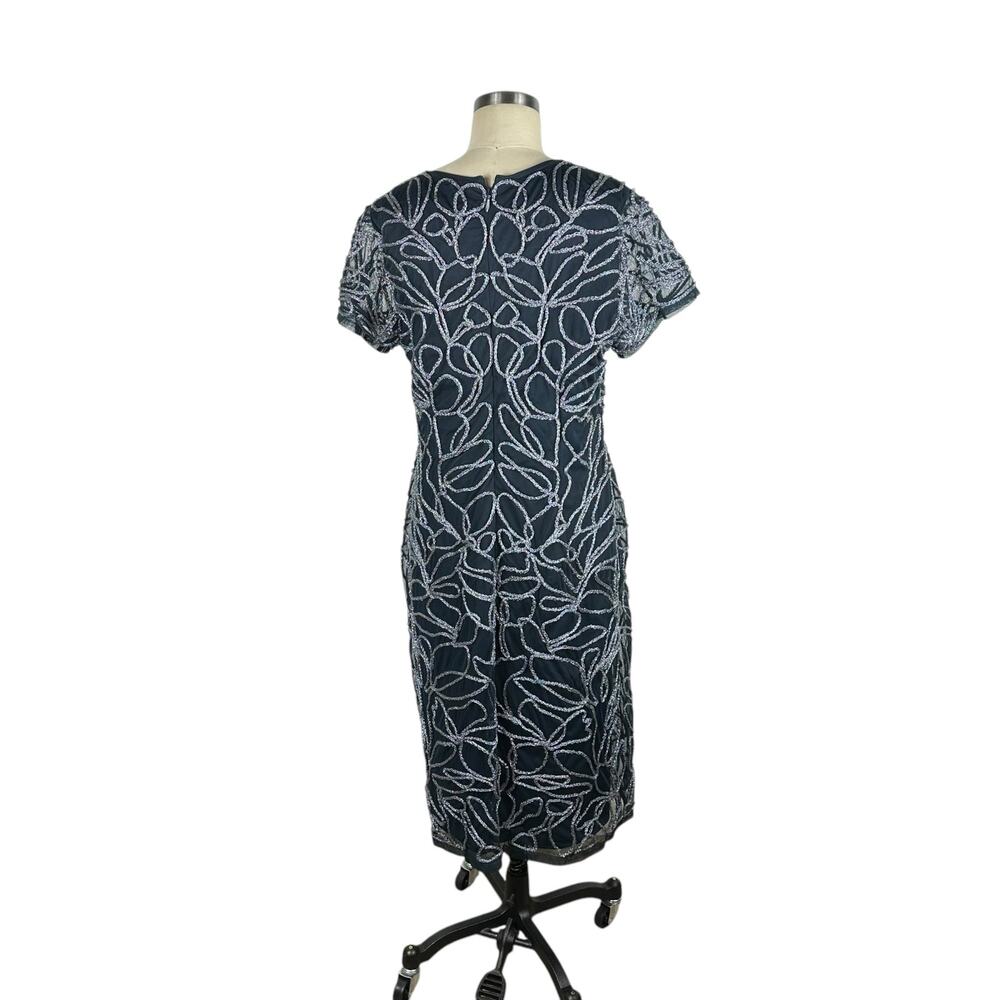 Js Collections Navy Blue Metallic Soutache Dress … - image 3